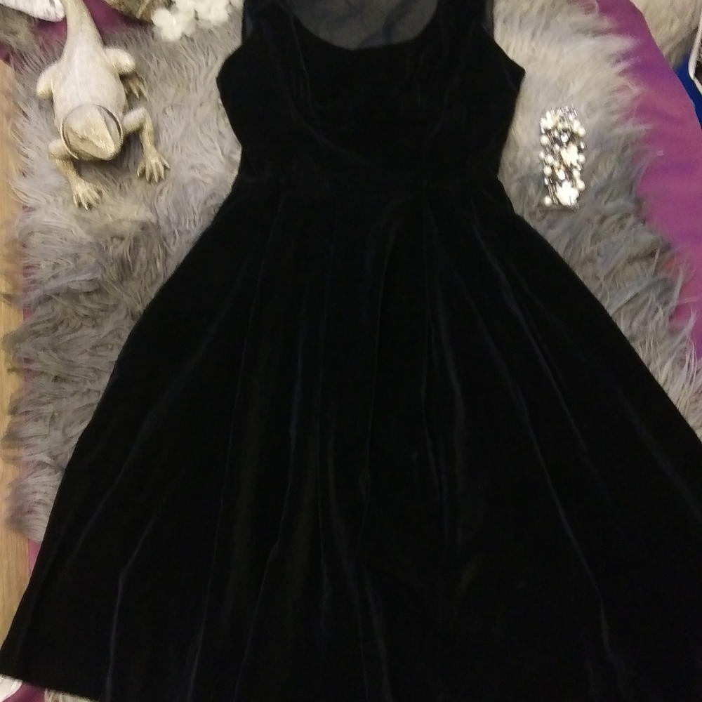Elegant Black Velvet Dress